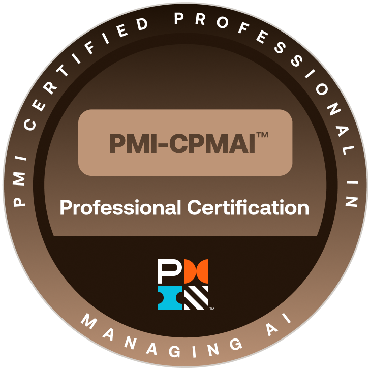 PMI Certified Professional in Managing Artificial Intelligence (PMI-CPMAI) emblem